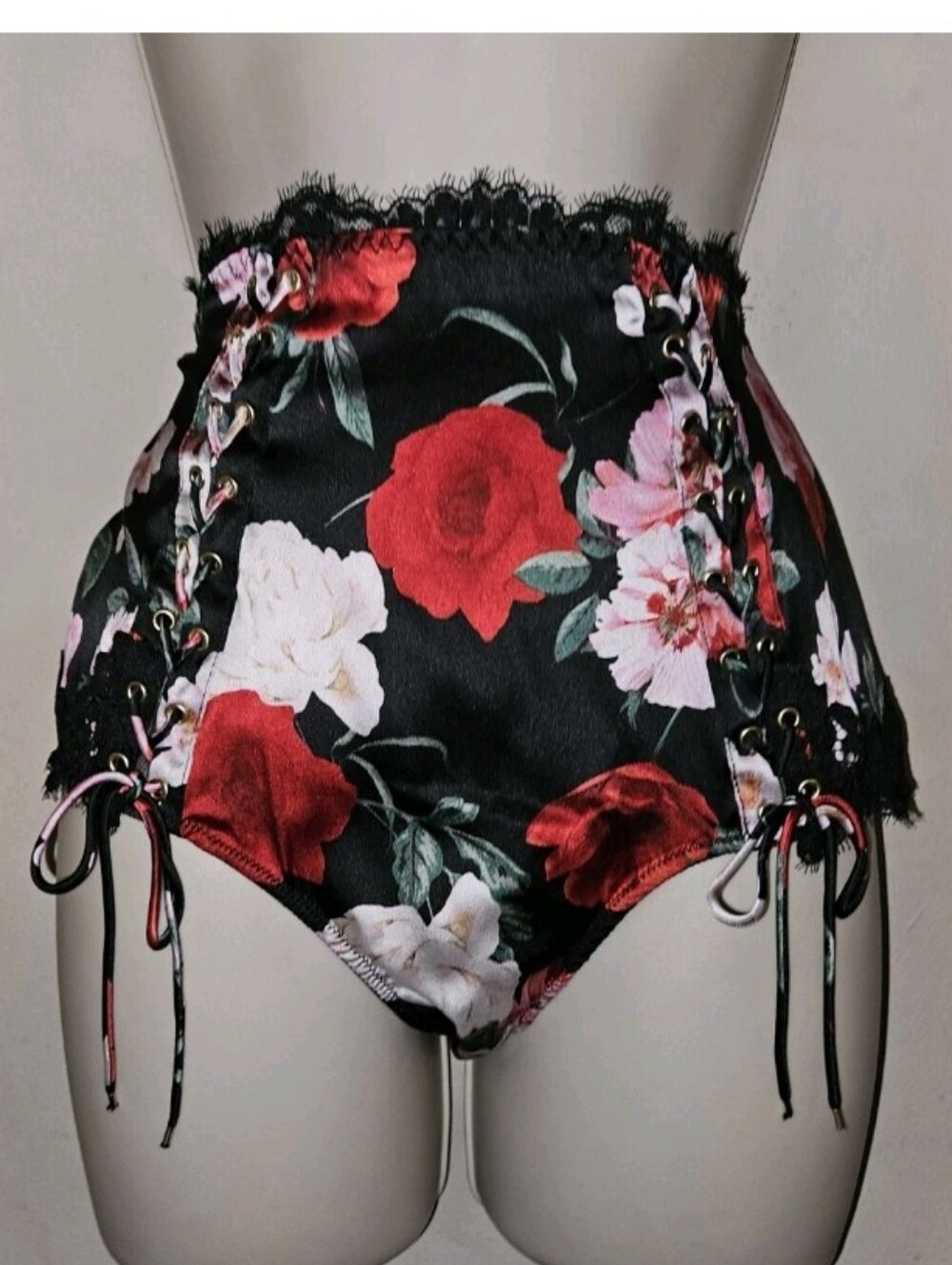 Victoria's secret luxe stretch silk satin lace trim high waist brief panty XS